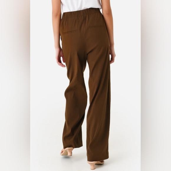 Vince Pintuck-Detailing Linen-Blend Trousers SZ L - Picture 2 of 8